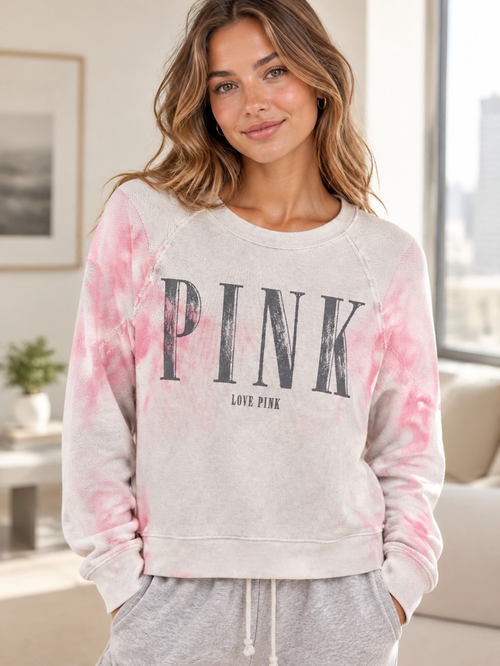 PINK Victoria's Secret Pink Tie-Dye Crewneck Sweatshirt Size XS